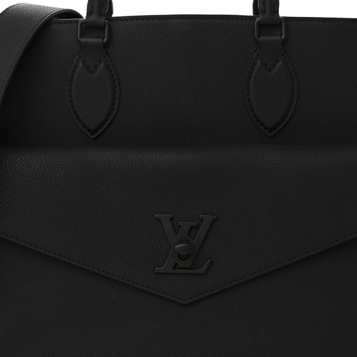 Louis Vuitton Soft Calfskin Lockme Tote MM Black 7 of 9