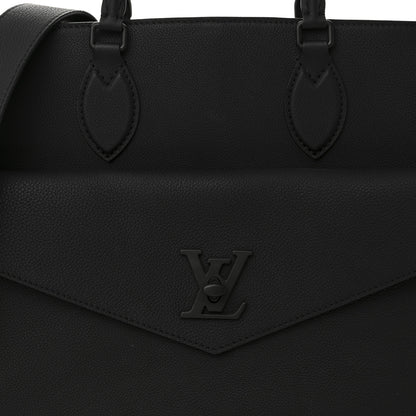 Louis Vuitton Soft Calfskin Lockme Tote MM Black 7 of 9