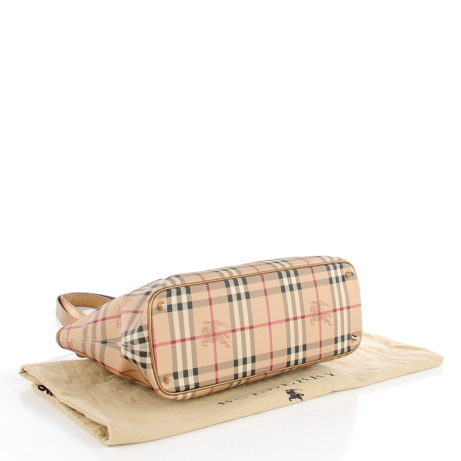 Burberry Haymarket Check Medium Regent Tote Gold 4 of 8