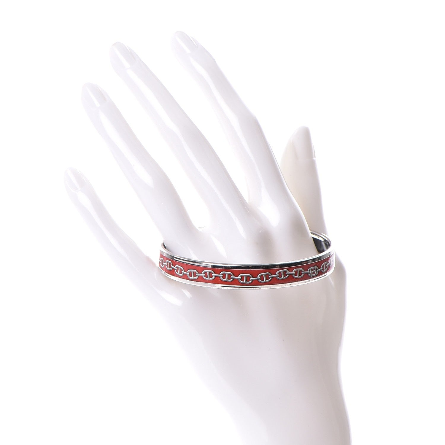Hermes Enamel Printed Narrow Chaine d'Ancre Bracelet 65 2 of 6