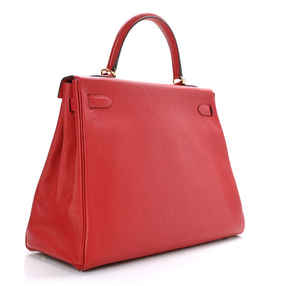 Hermes Taurillon Clemence Kelly Retourne 35 Rouge Casaque 2 of 10
