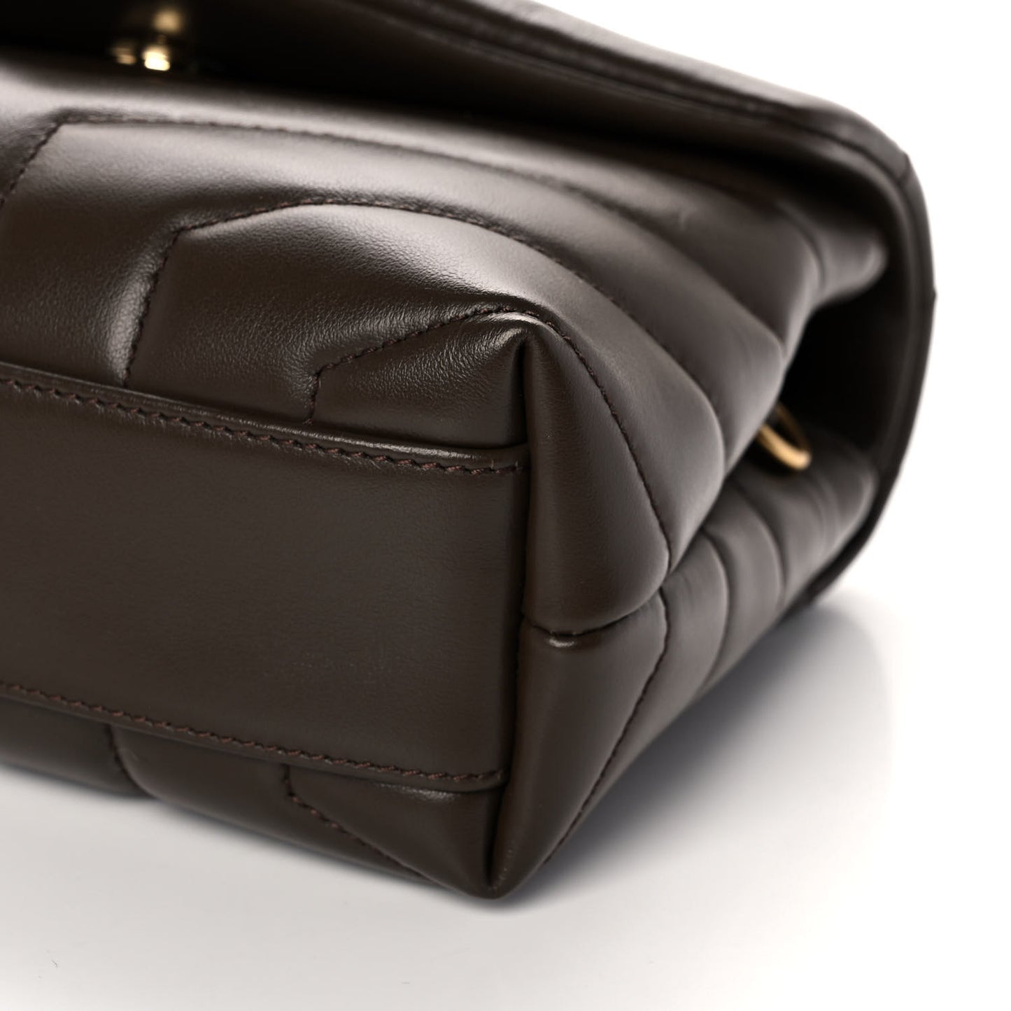 Calfskin Y Quilted Monogram Toy Loulou Crossbody Bag Soil Brown
