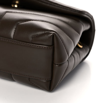 Saint Laurent Calfskin Y Quilted Monogram Toy Loulou Crossbody Bag Soil Brown 7 of 10