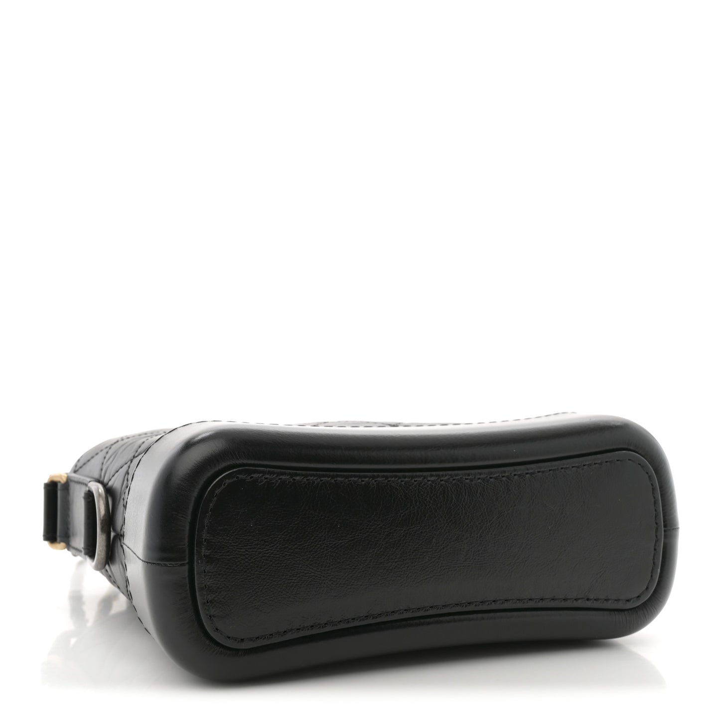 Aged Calfskin Quilted Small Gabrielle Hobo Black