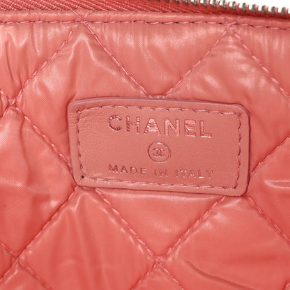 Chanel Woven Raffia Large Deauville Pouch Pink 5 of 6