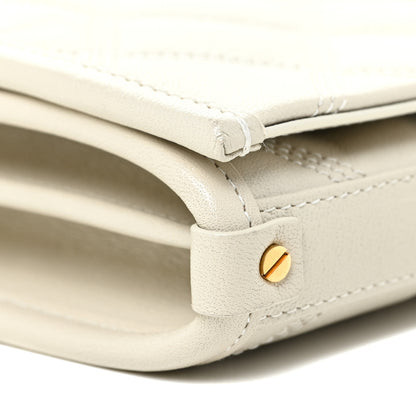 Saint Laurent Lambskin Diamond Quilted Becky Chain Wallet Blanc Vintage 9 of 13