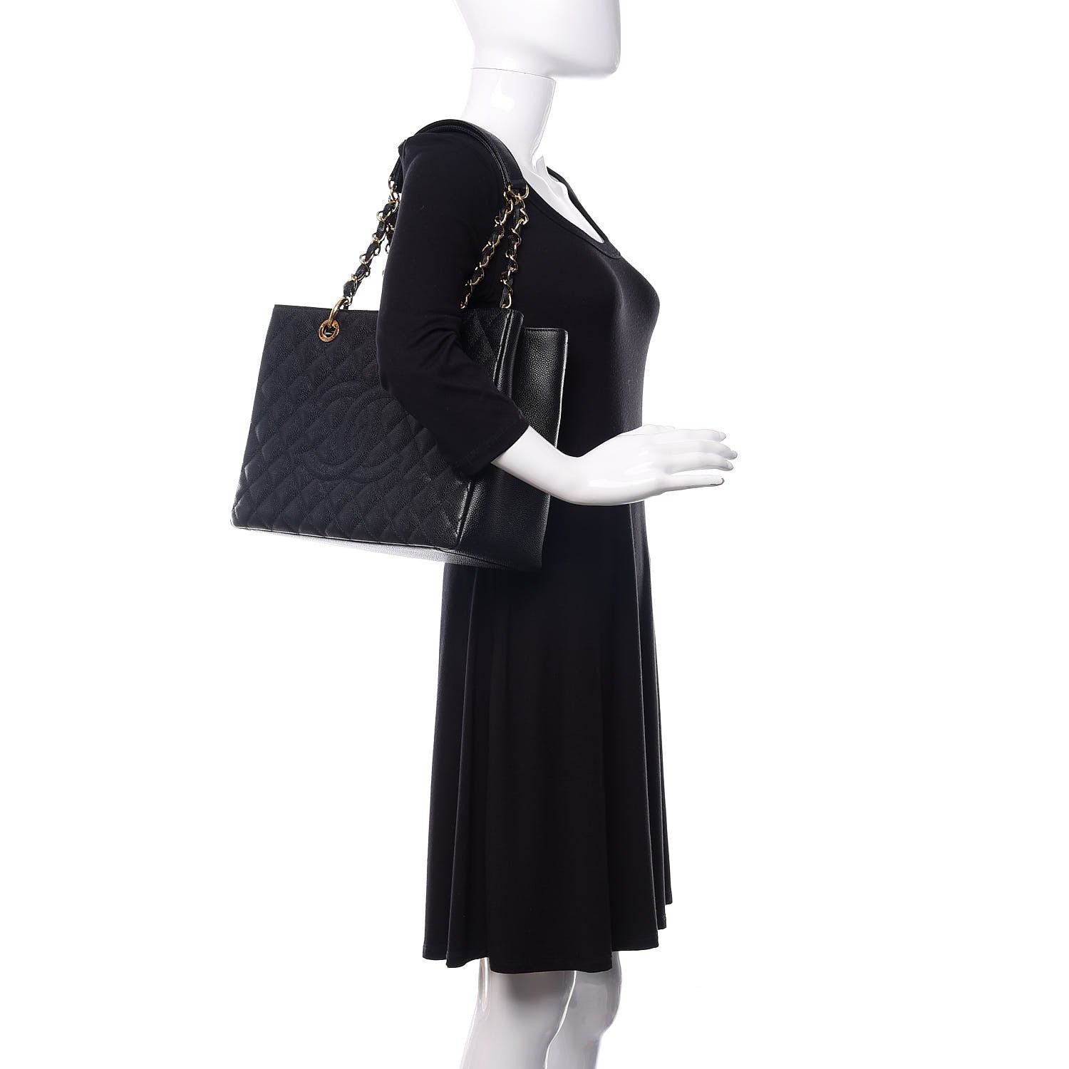 Chanel Caviar Quilted Grand Shopping Tote GST Black 2 of 14