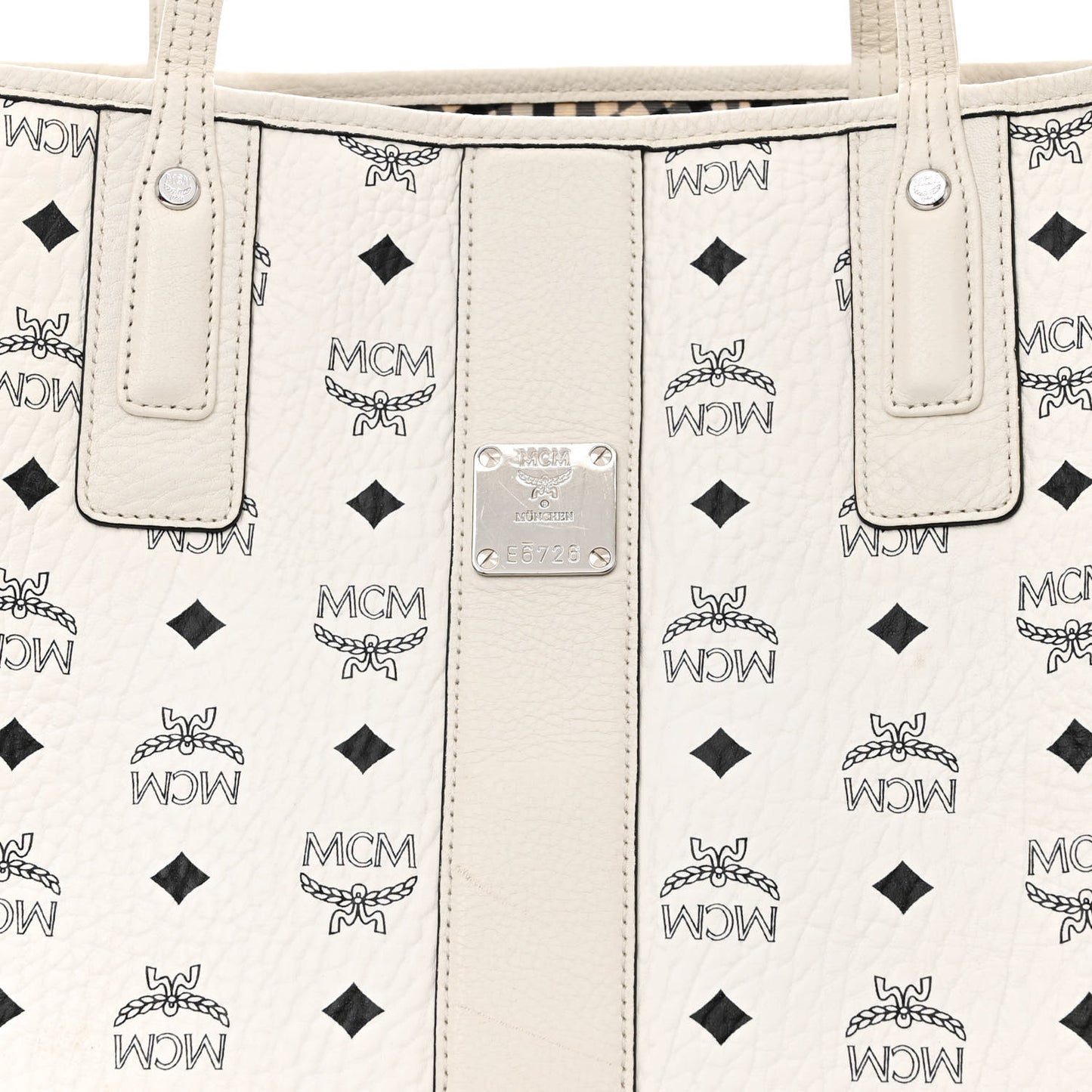 Visetos Medium Liz Reversible Shopper Tote White