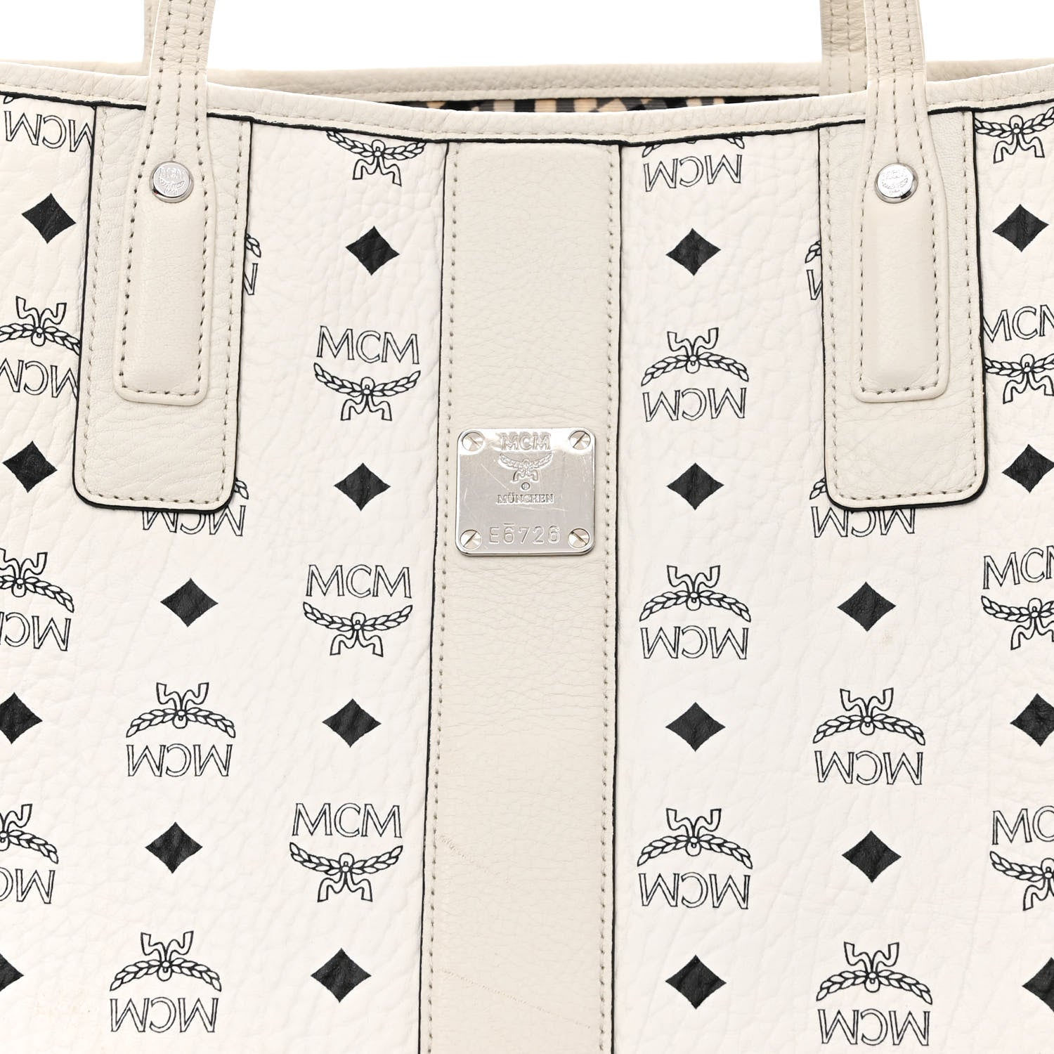 MCM Visetos Medium Liz Reversible Shopper Tote White 8 of 22
