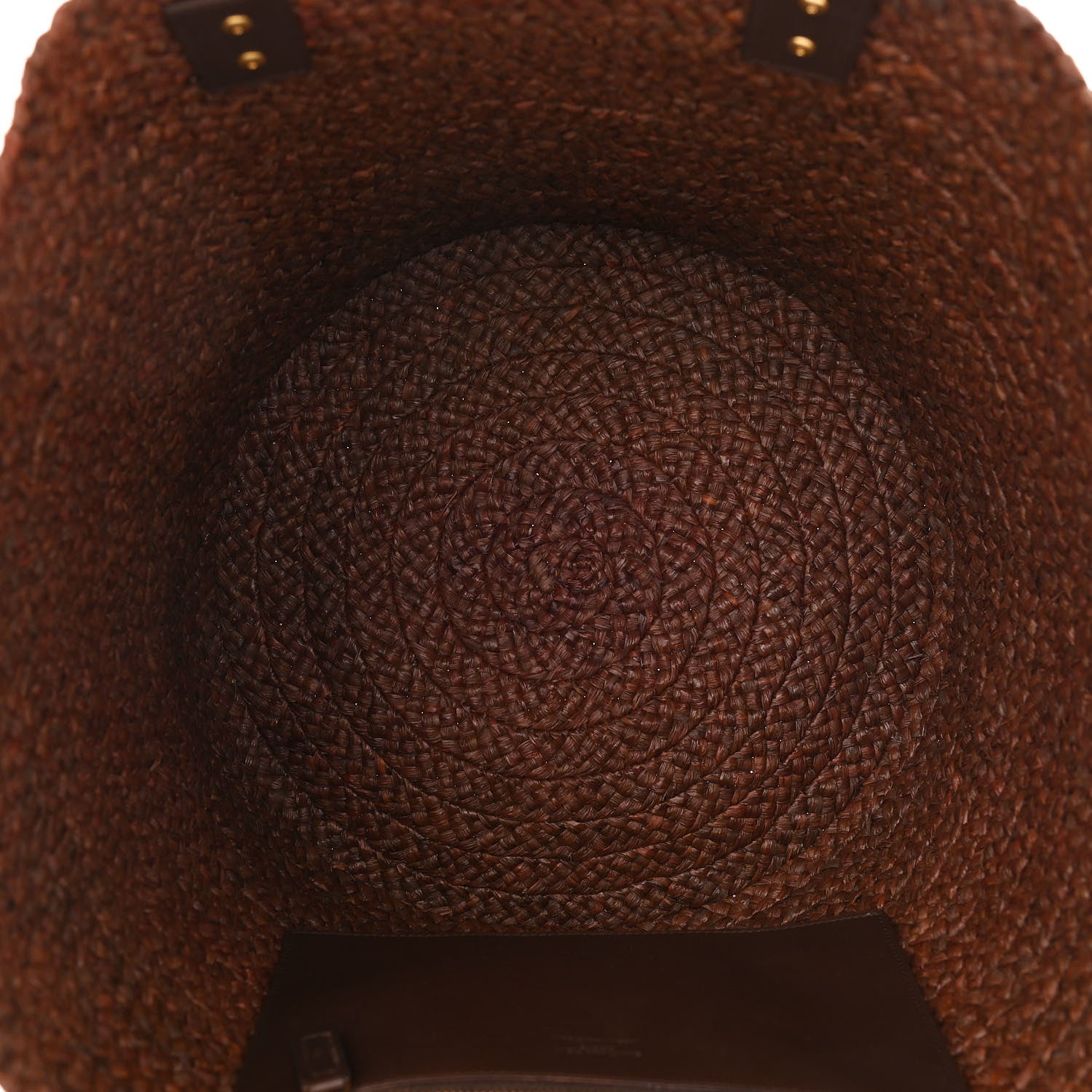 Saint Laurent Raffia Calfskin Medium Panier Tote Dark Chocolate 5 of 12