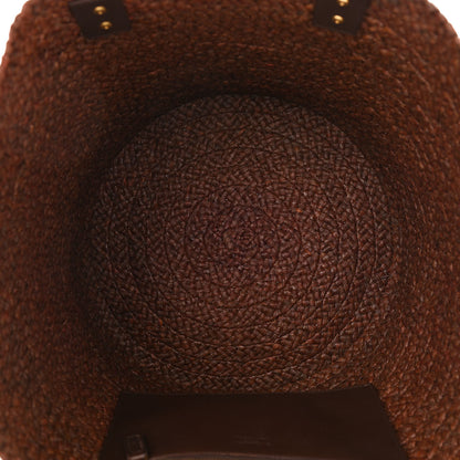 Saint Laurent Raffia Calfskin Medium Panier Tote Dark Chocolate 5 of 12