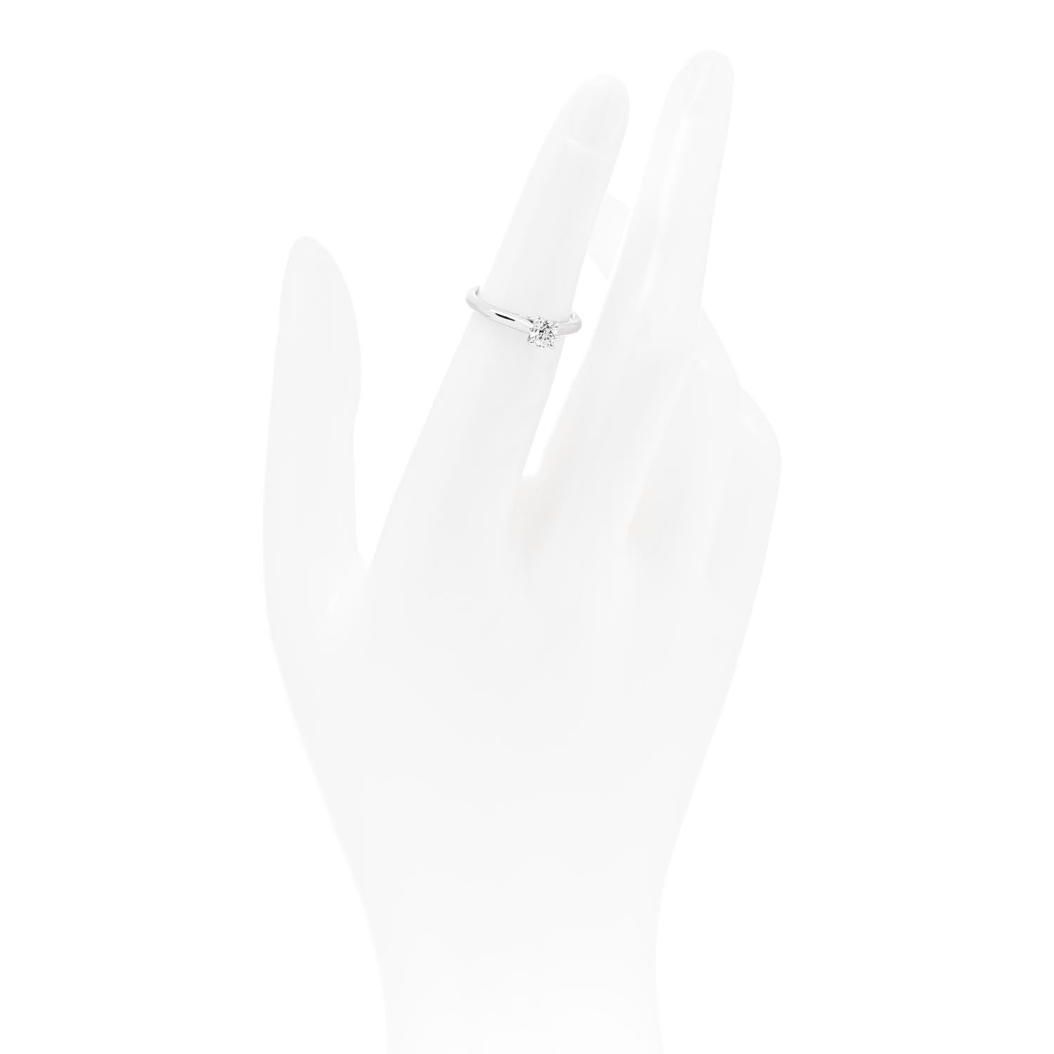 Cartier Platinum Diamond .32ct Solitaire Engagement Ring 48 4.5 2 of 7