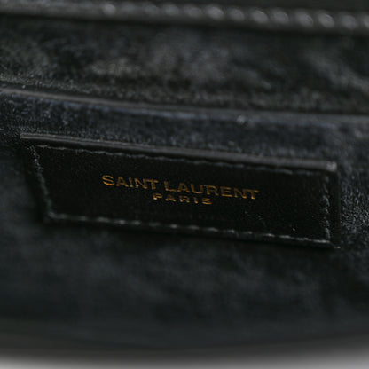 Saint Laurent Smooth Calfskin Medium Monogram Sunset Satchel Black 6 of 17