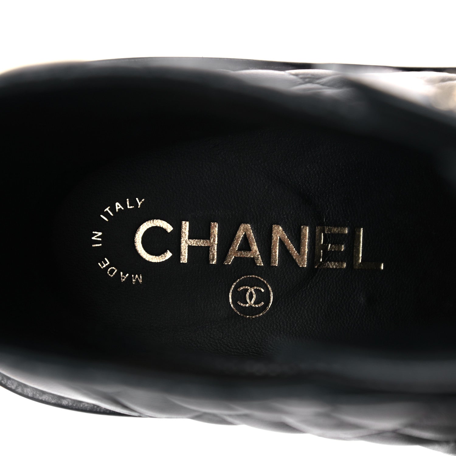 Chanel Shiny Lambskin Quilted Lace Up Combat Boots 39.5 Black 7 of 12