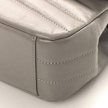 Chanel Shiny Lambskin Quilted Small Chevron Miroir Grey 9 of 12
