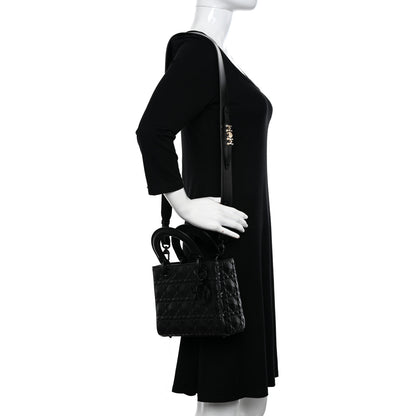 Christian Dior Calfskin Cannage Diamond Small My ABCDior Lady Dior Black 2 of 12