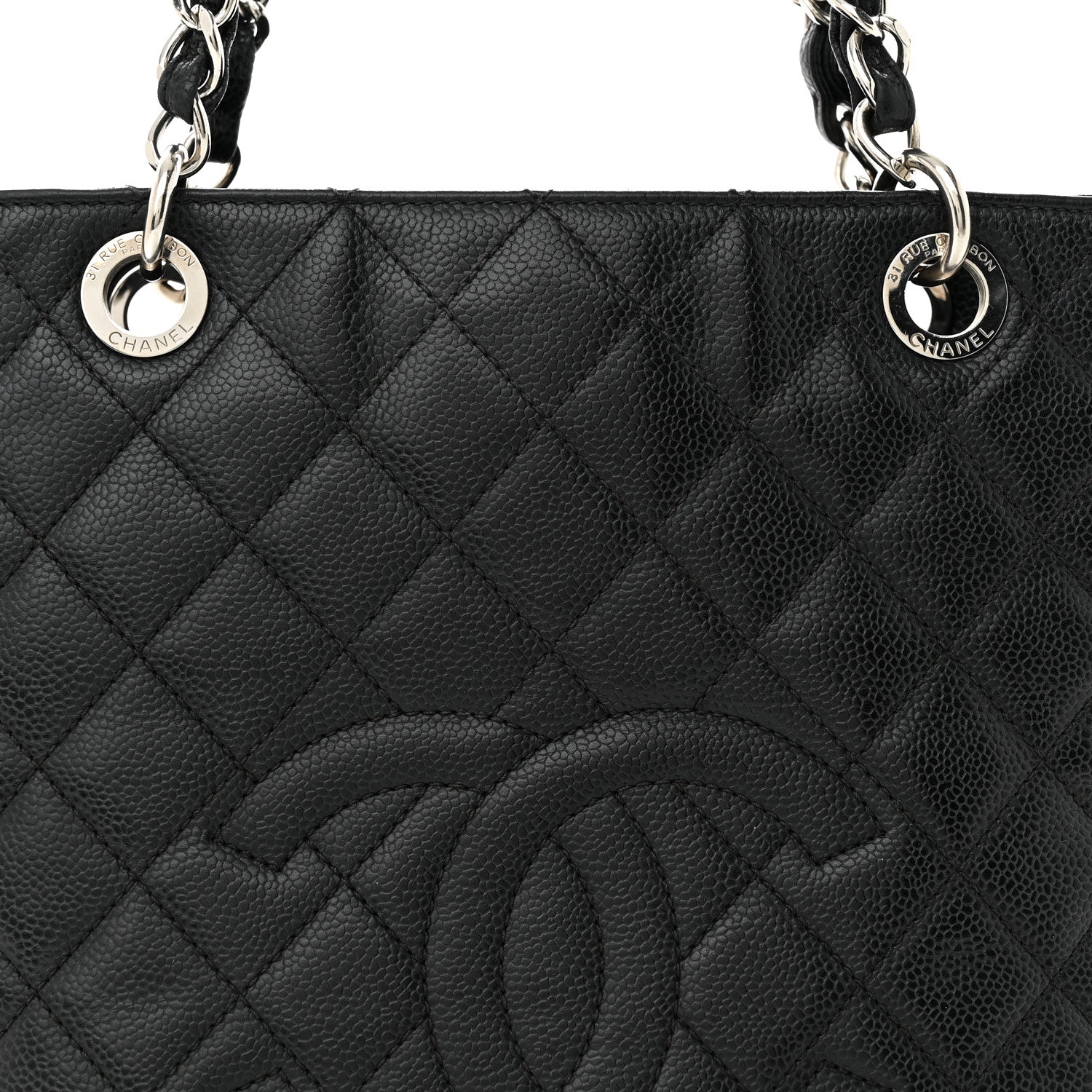 Chanel Caviar Quilted Petit Shopping Tote PST Black 9 of 14