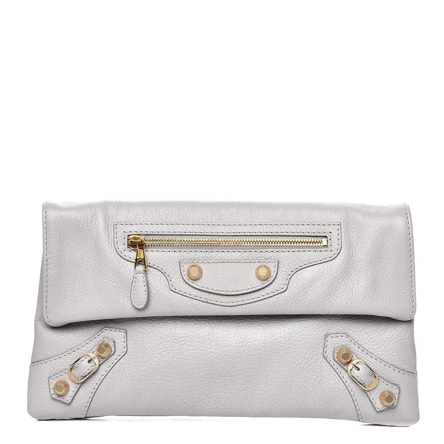 Balenciaga Agneau Giant 12 Gold Hardware Envelope Clutch Gris Ciment 1 of 11