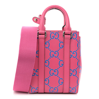 Gucci Calfskin GG Tennis Embossed Mini Tote Bag Modern Fucsia Modern Blue 1 of 10