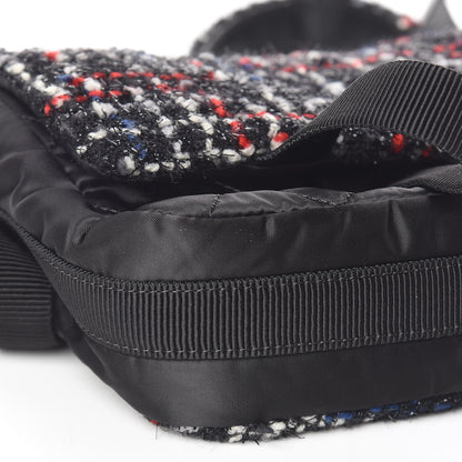 Chanel Tweed Nylon Quilted Small Astronaut Essentials Flap Black Red 8 of 11