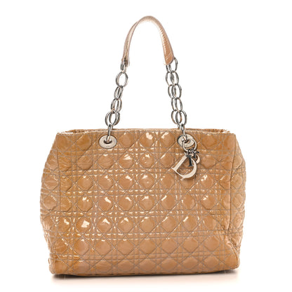 Christian Dior Patent Cannage Large Dior Soft Shopping Tote Beige 1 of 11
