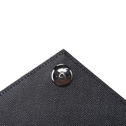 Saint Laurent Grain De Poudre Textured Mixed Matelasse Triquilt Medium Monogram Satchel Black 12 of 15