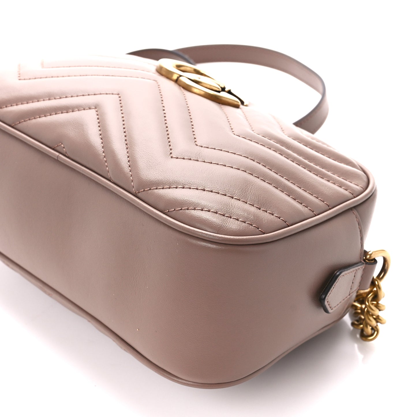 Calfskin Matelasse Small GG Marmont Chain Shoulder Bag Porcelain Rose