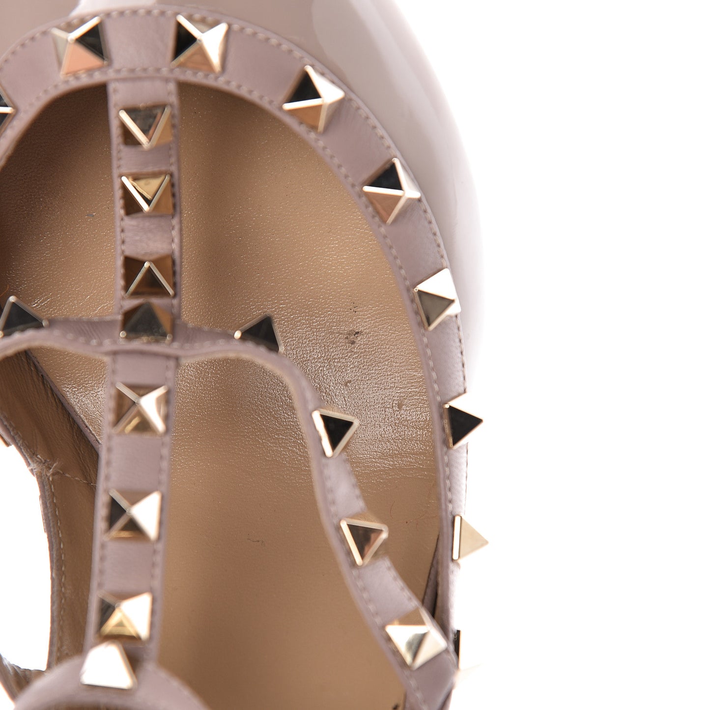 Patent Rockstud Ankle Strap Pumps 42 Poudre