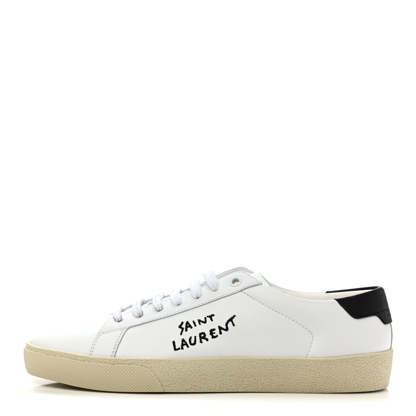 Calfskin Embroidered Court Classic Sneakers 38 White Black