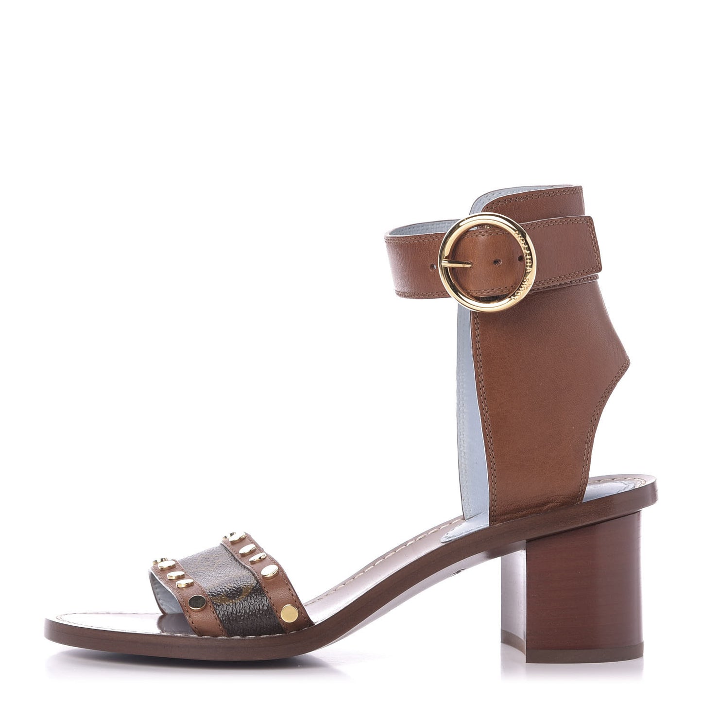 Calfskin Monogram Passenger Sandals 38 Cognac