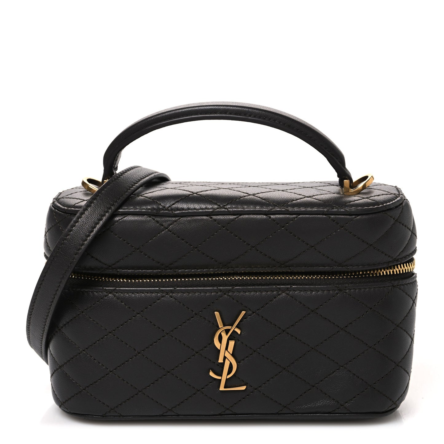 Lambskin Quilted Mini Gaby Vanity Case Light Musk