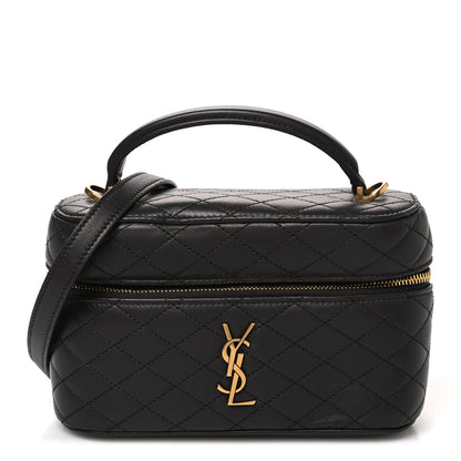 Saint Laurent Lambskin Quilted Mini Gaby Vanity Case Light Musk 1 of 10