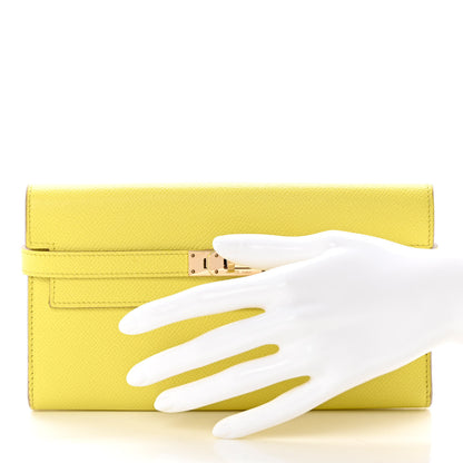 Hermes Epsom Kelly Longue Wallet Soufre 2 of 9