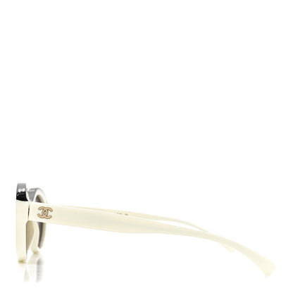 Chanel Acetate Oval Sunglasses 5416 White Black 3 of 7