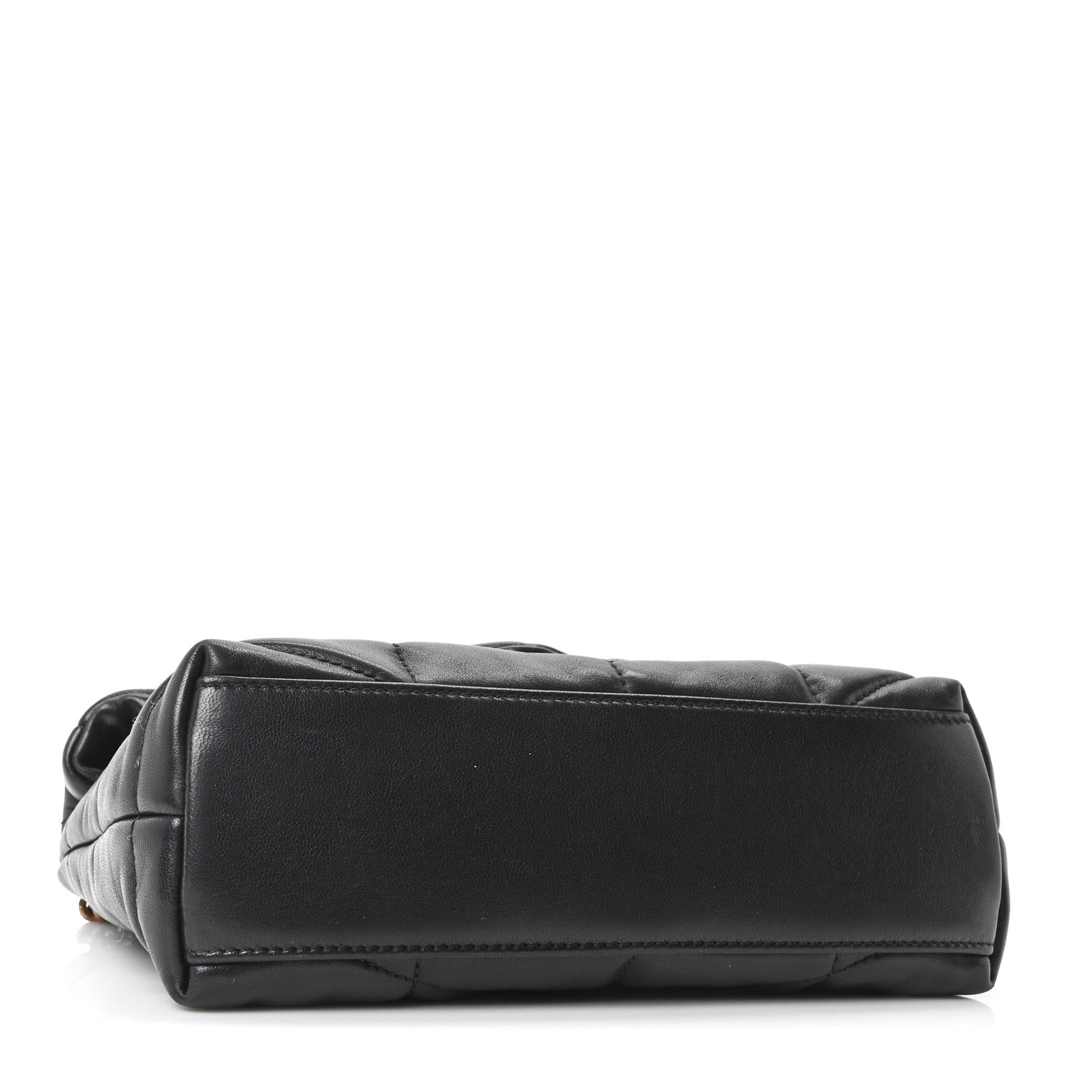 Saint Laurent Lambskin Quilted Toy Loulou Puffer Monogram Chain Satchel Black 3 of 9