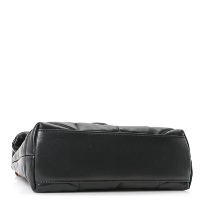 Saint Laurent Lambskin Quilted Toy Loulou Puffer Monogram Chain Satchel Black 3 of 9
