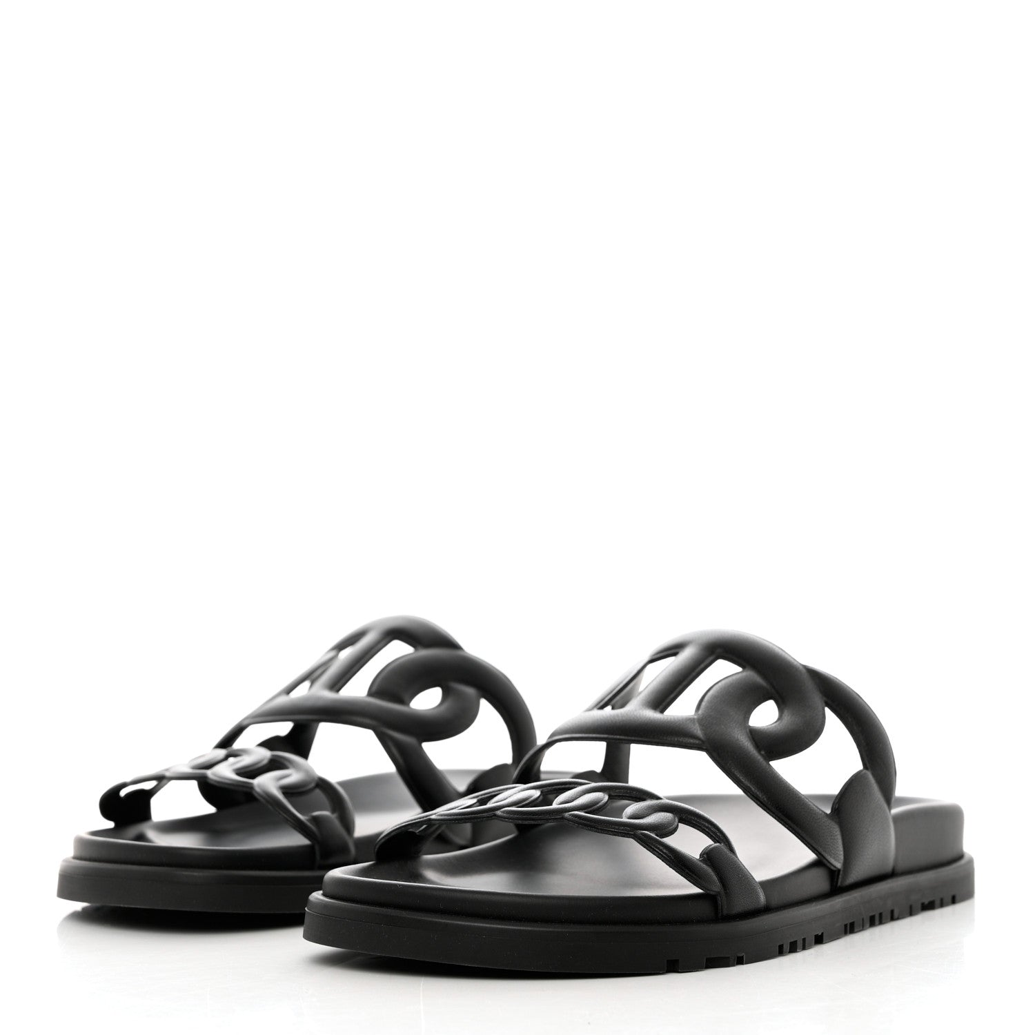 Hermes Nappa Extra Sandals 36 Black 3 of 9