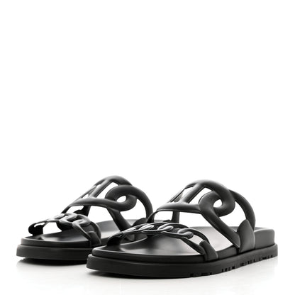 Hermes Nappa Extra Sandals 36 Black 3 of 9