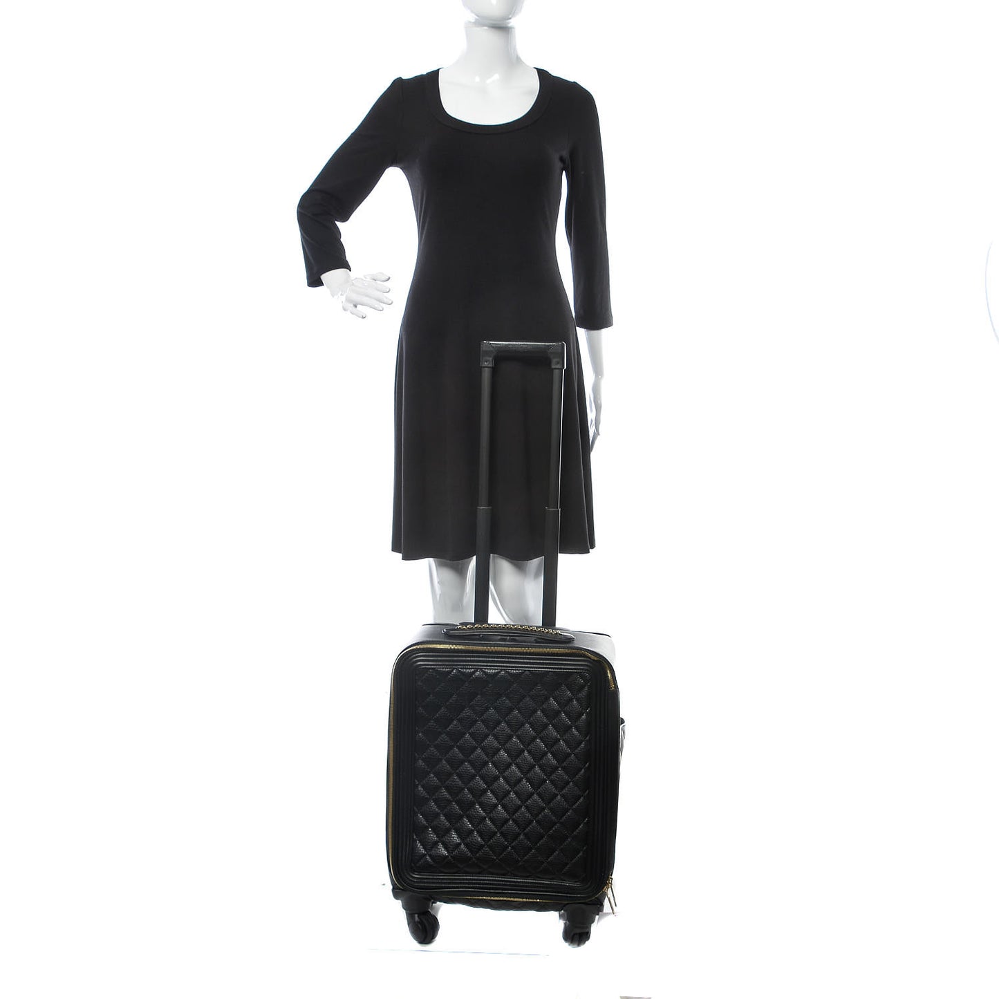 Calfskin Quilted Coco Case Trolley Black