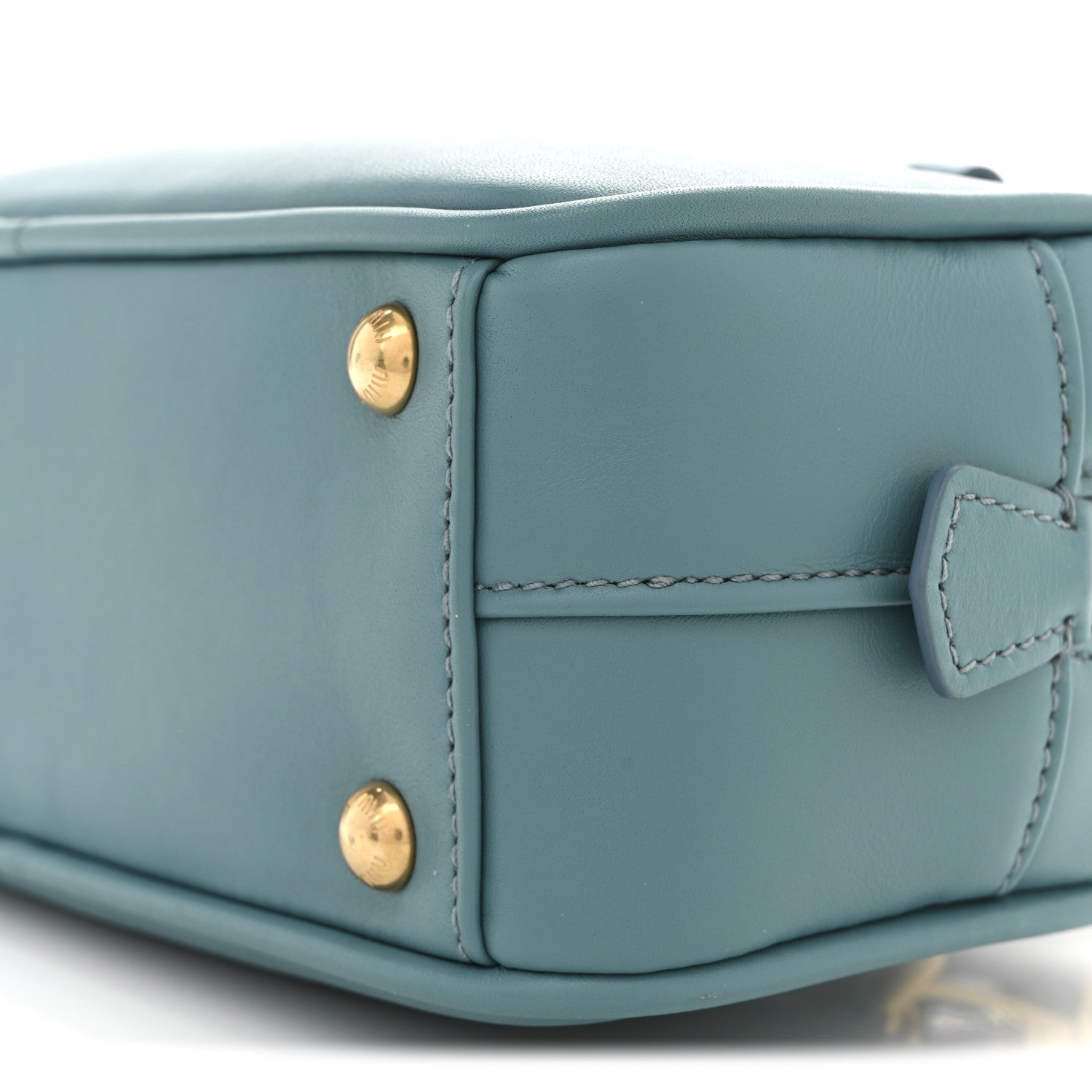 Miu Miu Calfskin Regular Arcadie Top Handle Bag Aqua 1853288
