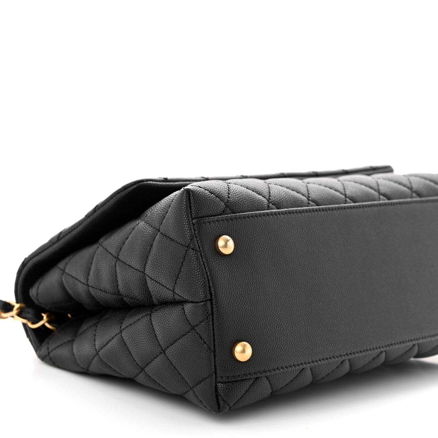 Chanel Caviar Lizard Embossed Quilted Small Coco Handle Flap Black 9 of 11