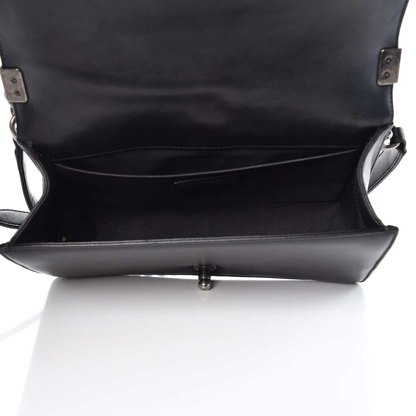 Lambskin Quilted Medium Boy Flap Black