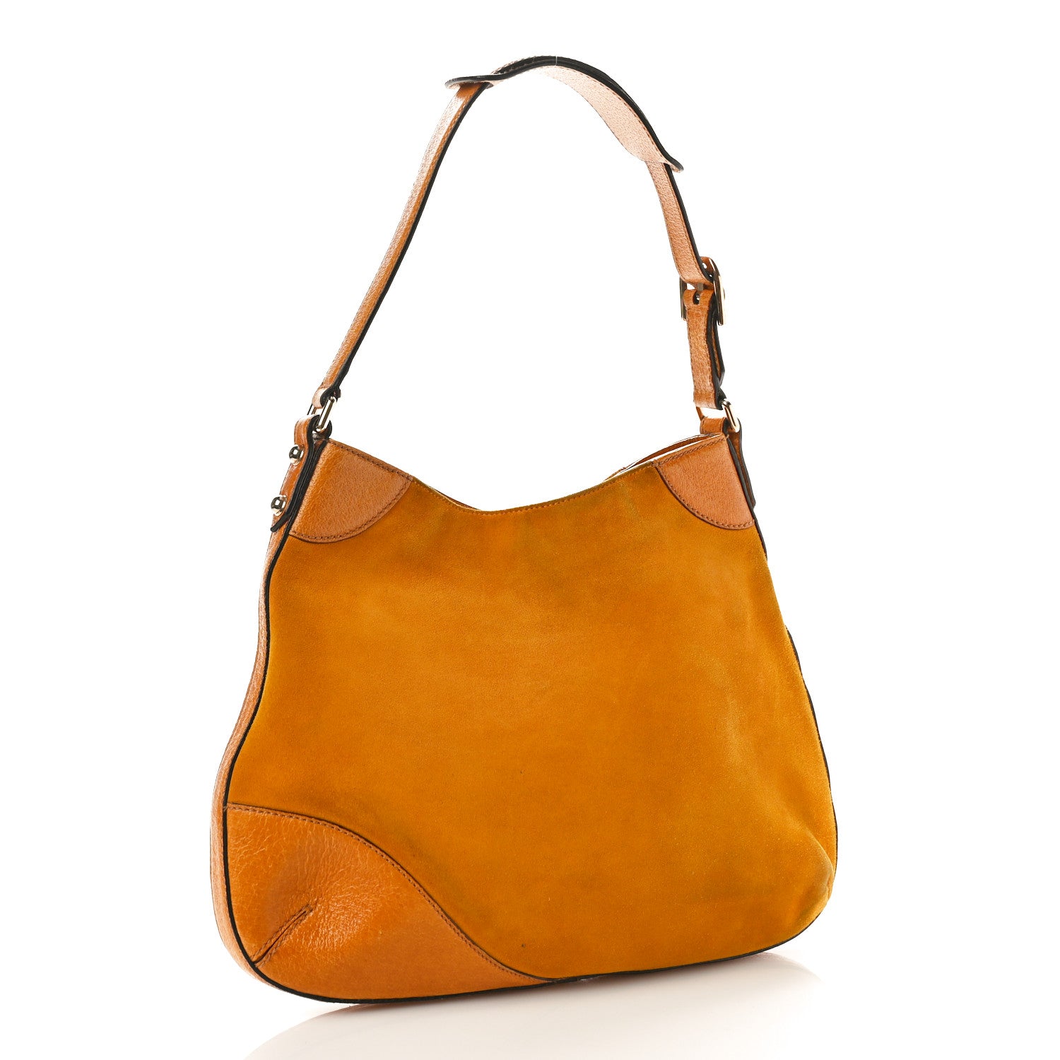 Gucci Suede Hasler Hobo Yellow 2 of 11
