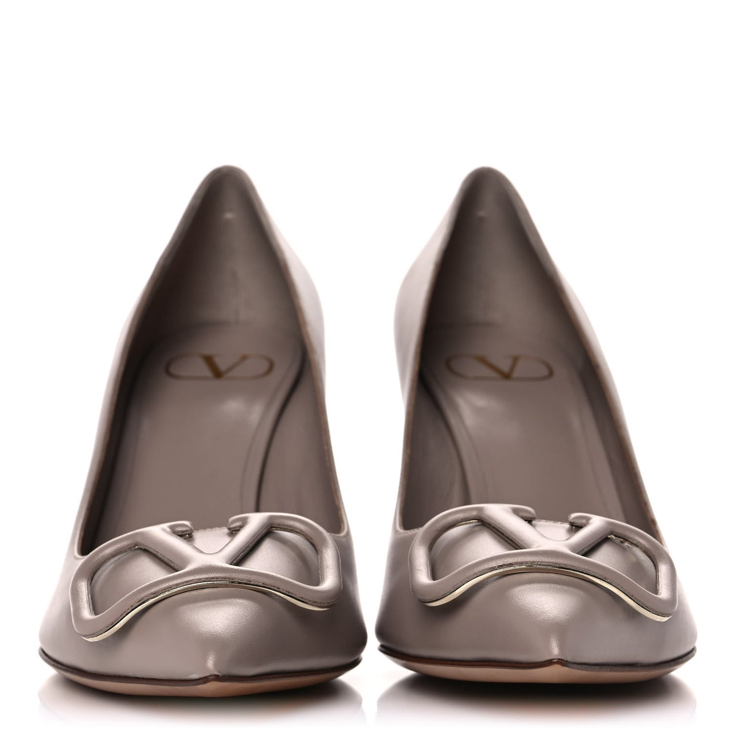 Calfskin Vlogo Signature 80mm Pumps 38.5 Poudre