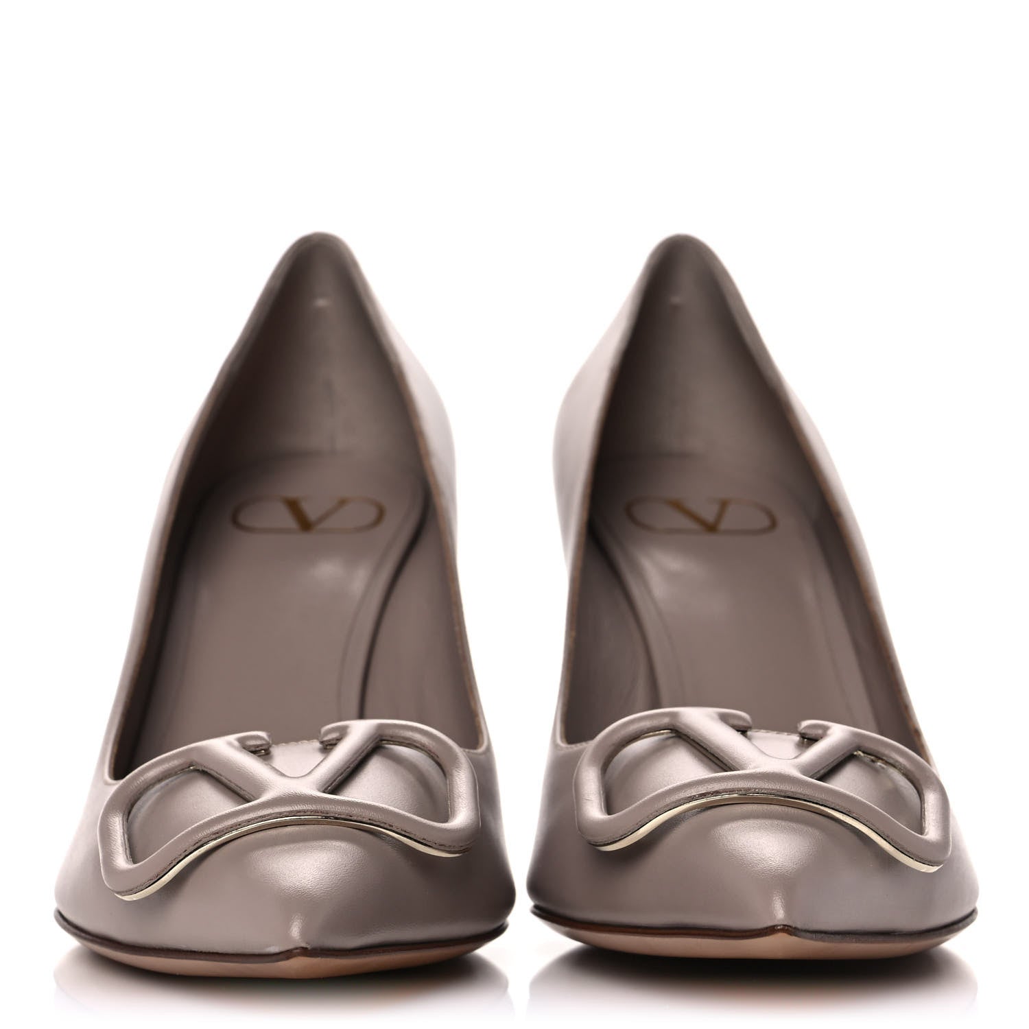 Valentino Garavani Calfskin Vlogo Signature 80mm Pumps 38.5 Poudre 2 of 9
