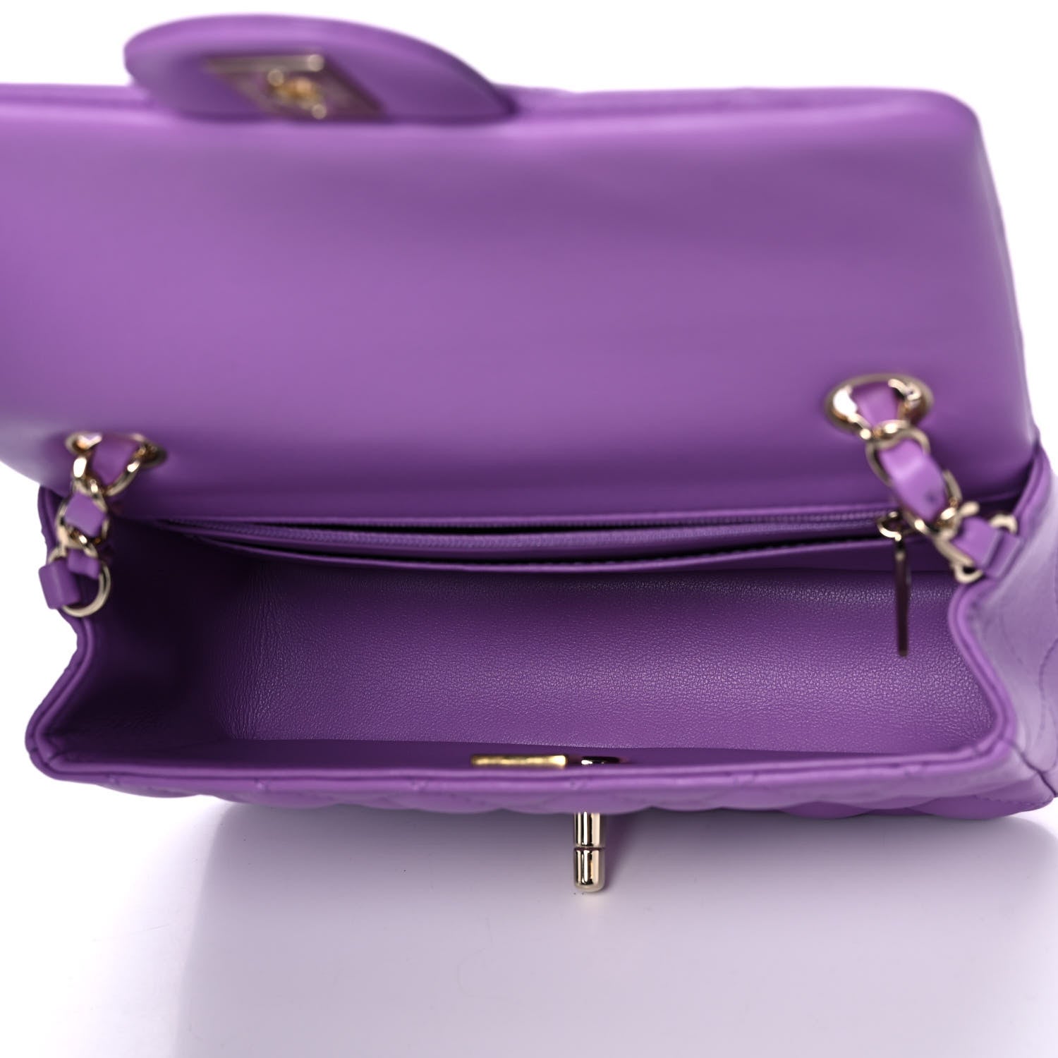 Chanel Lambskin Quilted Mini Rectangular Flap Purple 5 of 12