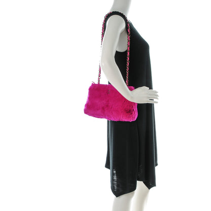 Chanel Rabbit Fur Shoulder Bag Fuchsia 2 of 7