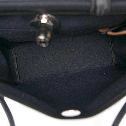 Hermes Military Toile Vache Hunter Horseshoe Herbag Zip Retourne 31 PM Black 6 of 12