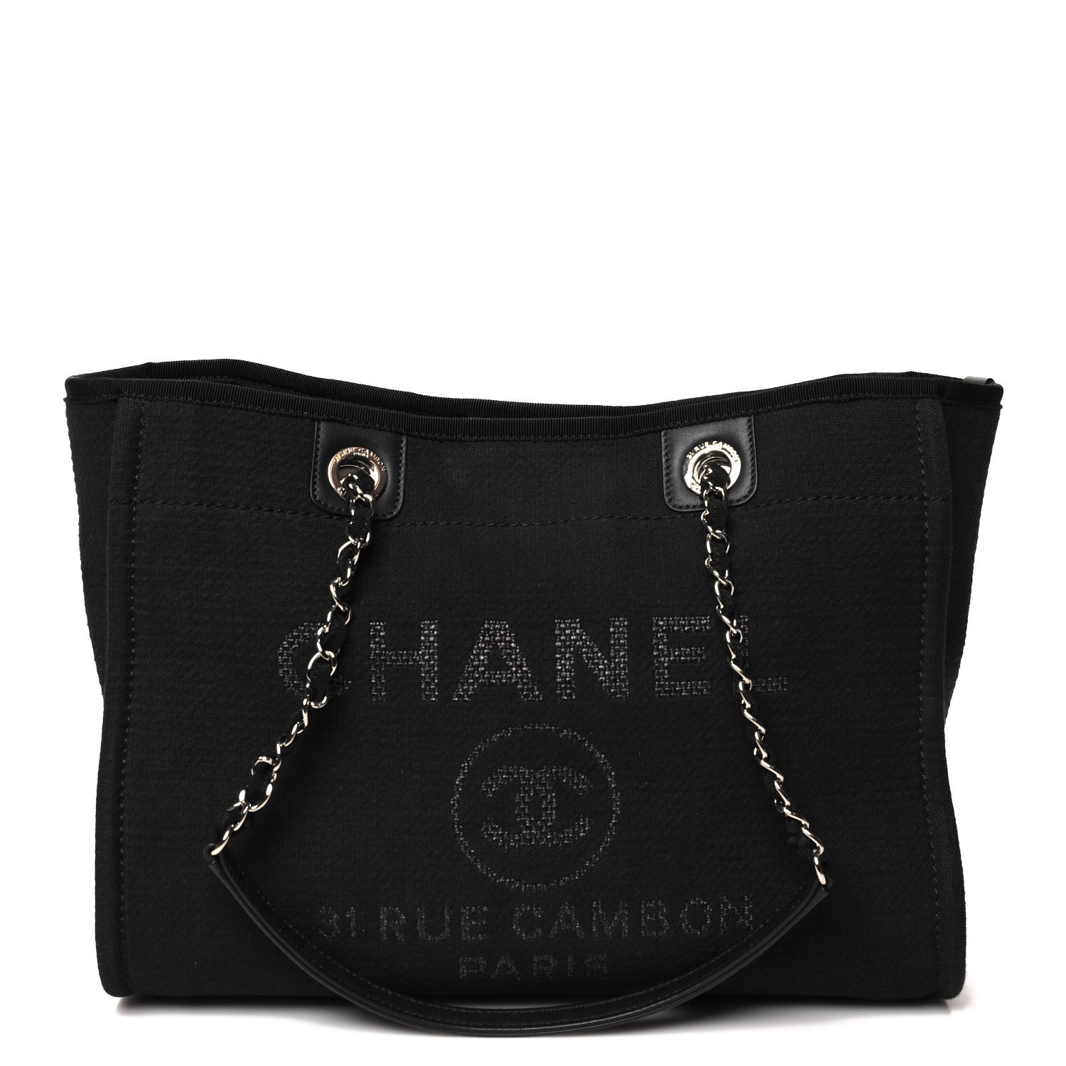 Chanel Mixed Fibers Small Deauville Tote Black 1 of 11