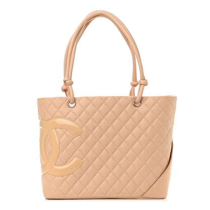 Chanel Calfskin Quilted Large Cambon Tote Beige 1 of 10
